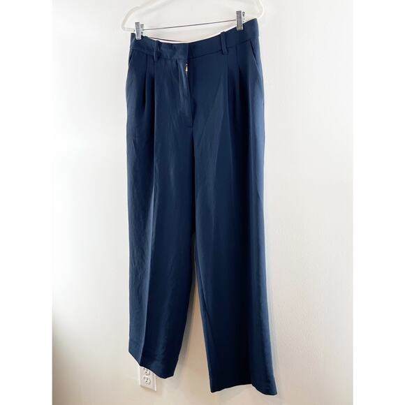 Wilfred Aritzia The Effortless Trouser Wide Leg Pants Blue 12 - Picture 7 of 9